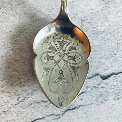 The Headhunter Fredrick - Antique Engraved Jam / Dessert Spoon