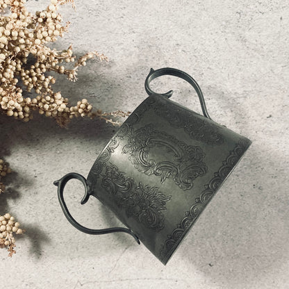 Antique English Pewter Engraved Sugar Bowls