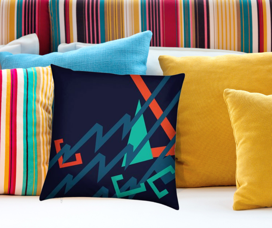 The Sommelier Leslie - Cotton Printed Cushion in Aztec Design