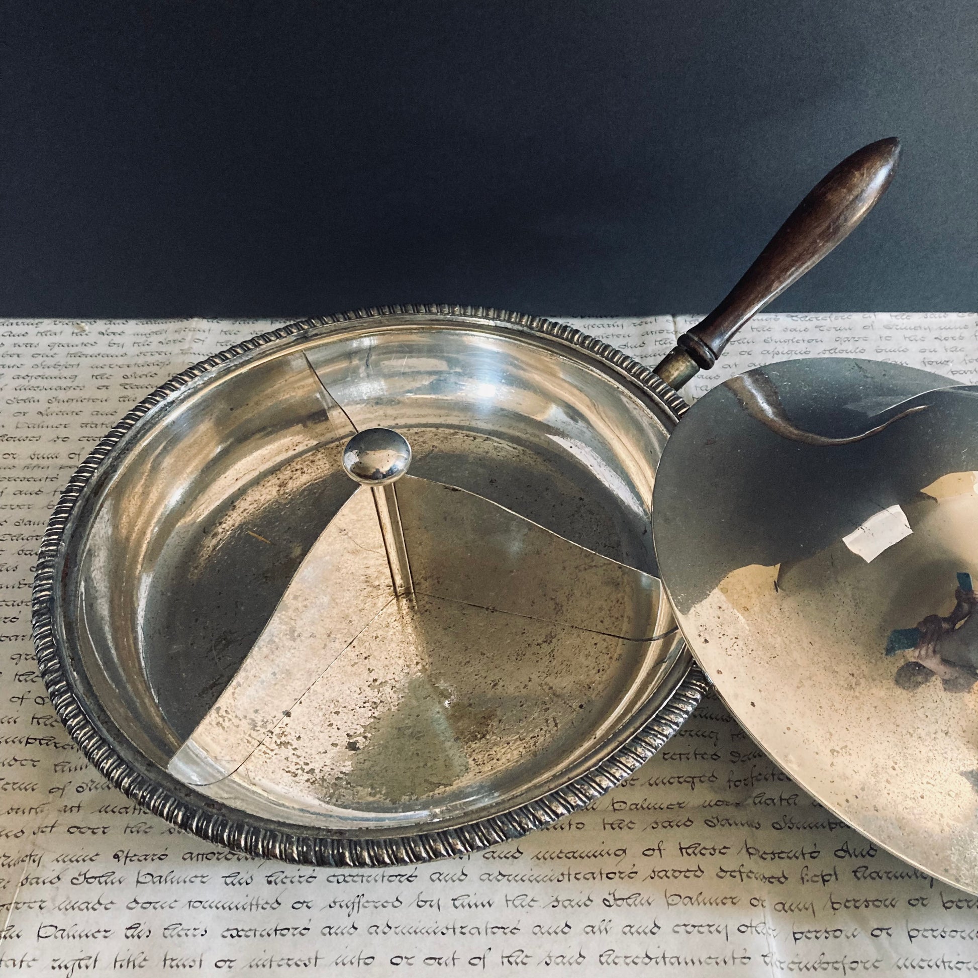 English Silver Plate Warming Dish | Chafing Pan