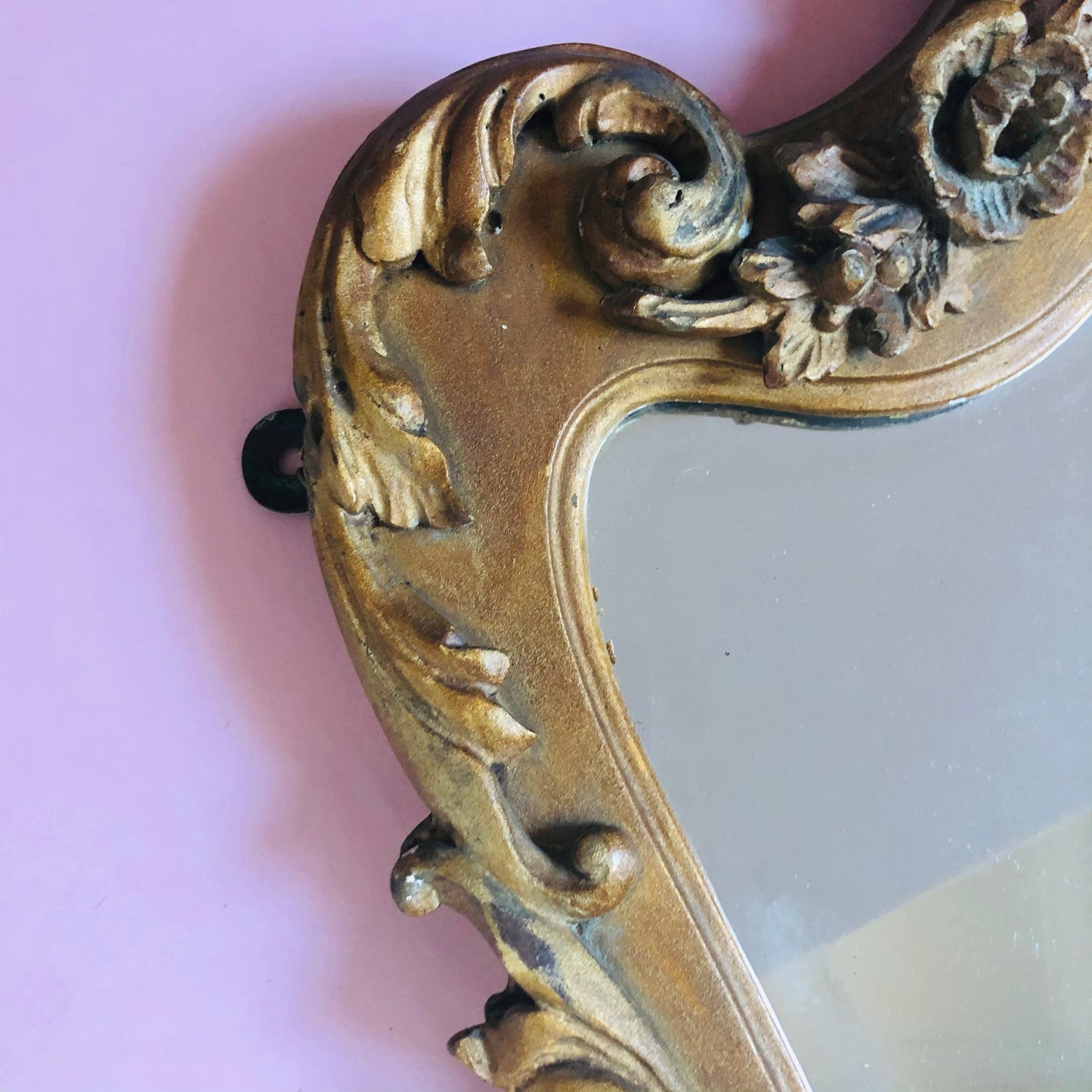 French Antique Wooden Carved Rococo Wall Mirror