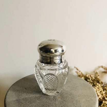 Antique Silver Topped Scent Bottle | Vanity Bottle Birmingham 1886