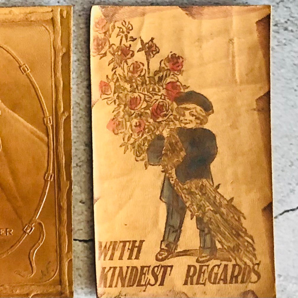 Vintage Ephemera Vintage Leather Postcards