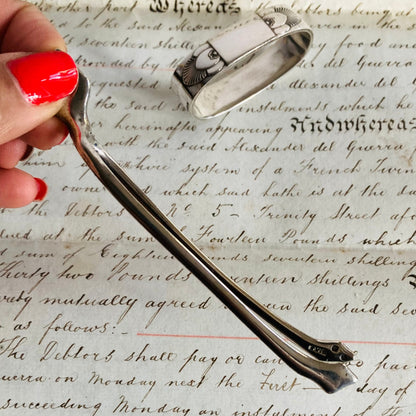 Scottish Silver Antique Wishbone Sugar Nips