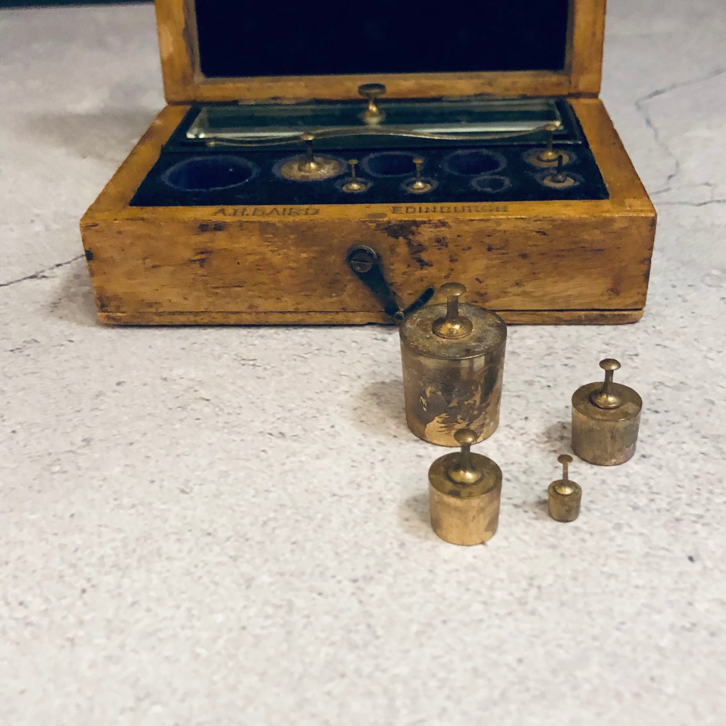 Antique Science Laboratory Scale Weights by AH  Baird