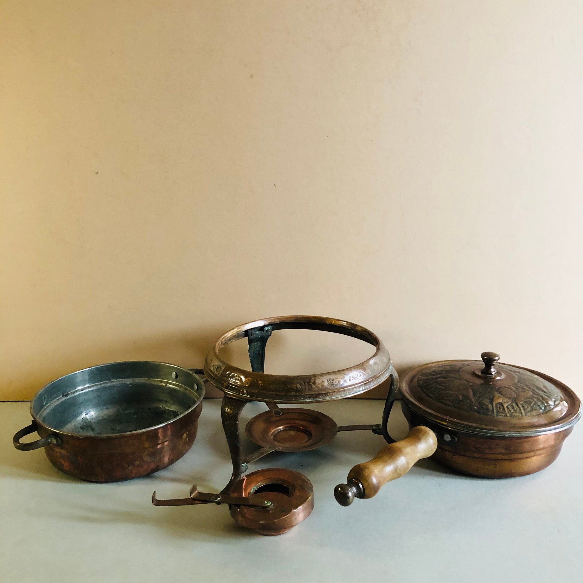 Vintage Copper Cooking Chafing Set