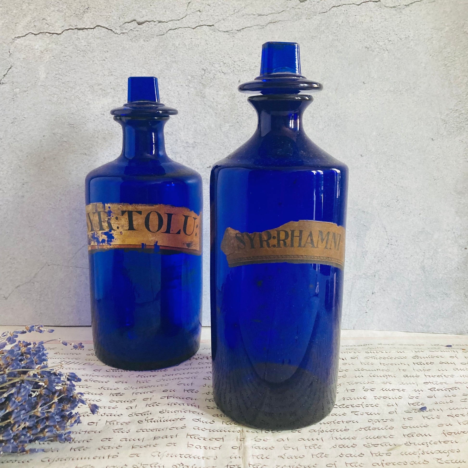 Victorian Bristol Blue Apothecary Pharmacy Medicine Bottles