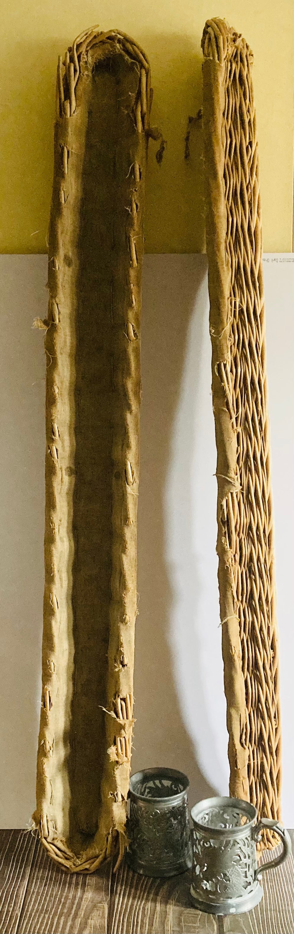 French Vintage Long Wicker Baguette Basket