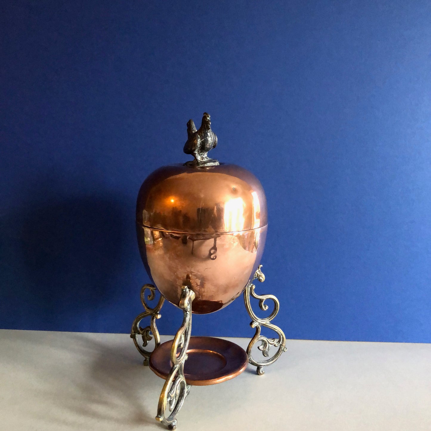 The Groom Louis - Rare Arts & Crafts Antique Copper Egg Coddler