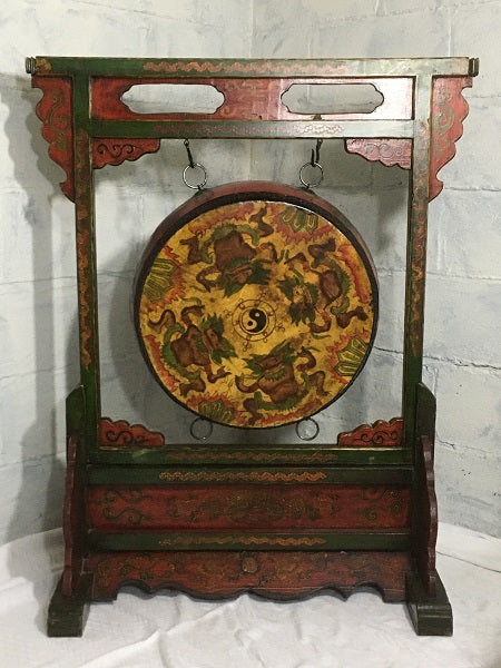 Vintage Tibetan Prayer Drum On A Stand