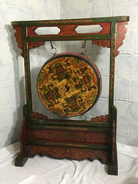 Vintage Tibetan Prayer Drum On A Stand