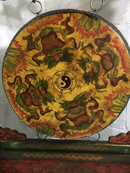 Vintage Tibetan Prayer Drum On A Stand