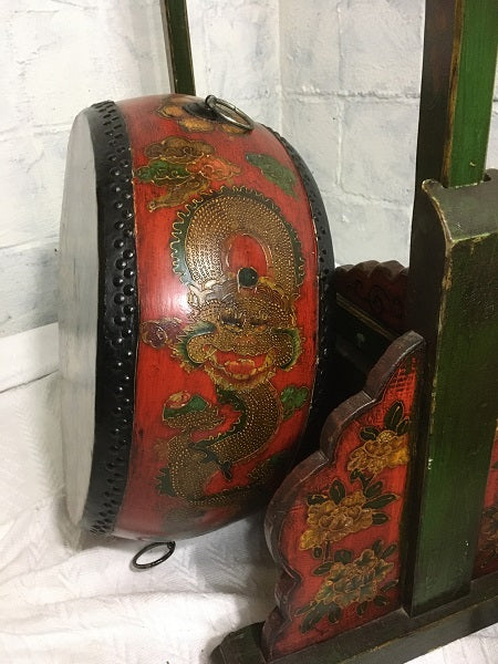 Vintage Tibetan Prayer Drum On A Stand