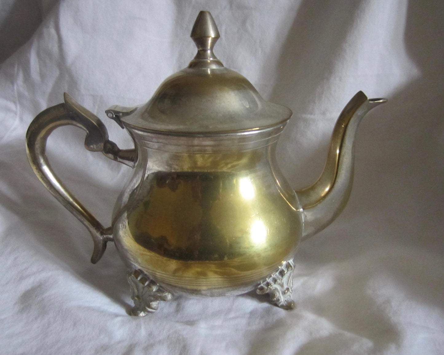 Ornate Footed Vintage Silver Teapot / Coffee Pot / Bird Feeder / Vase