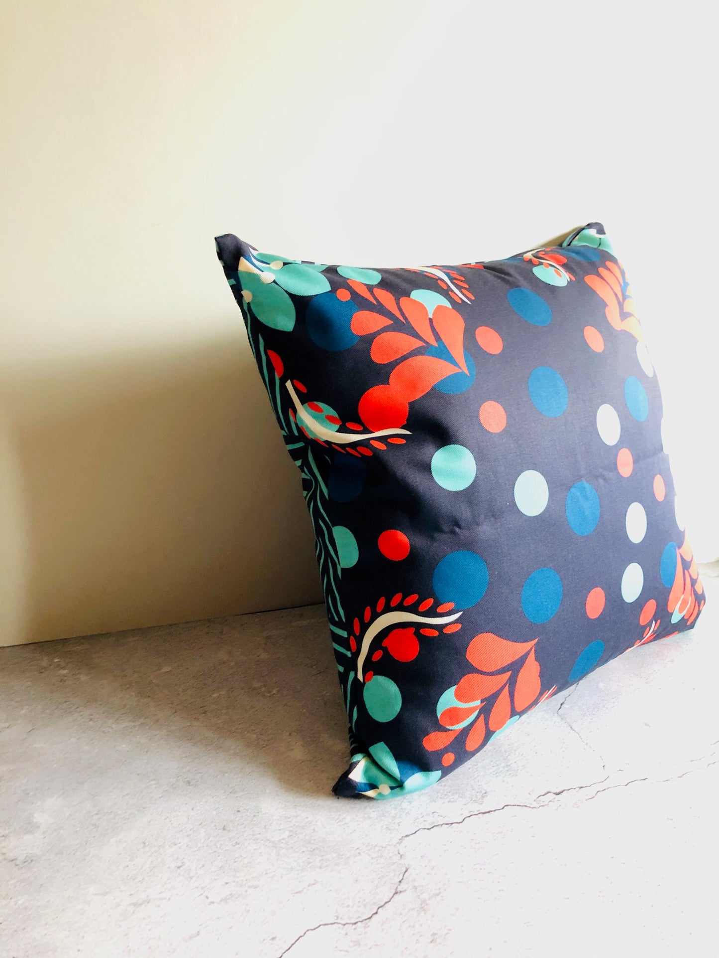 The Sommelier Erin - Cotton Printed Cushion in Folk Design