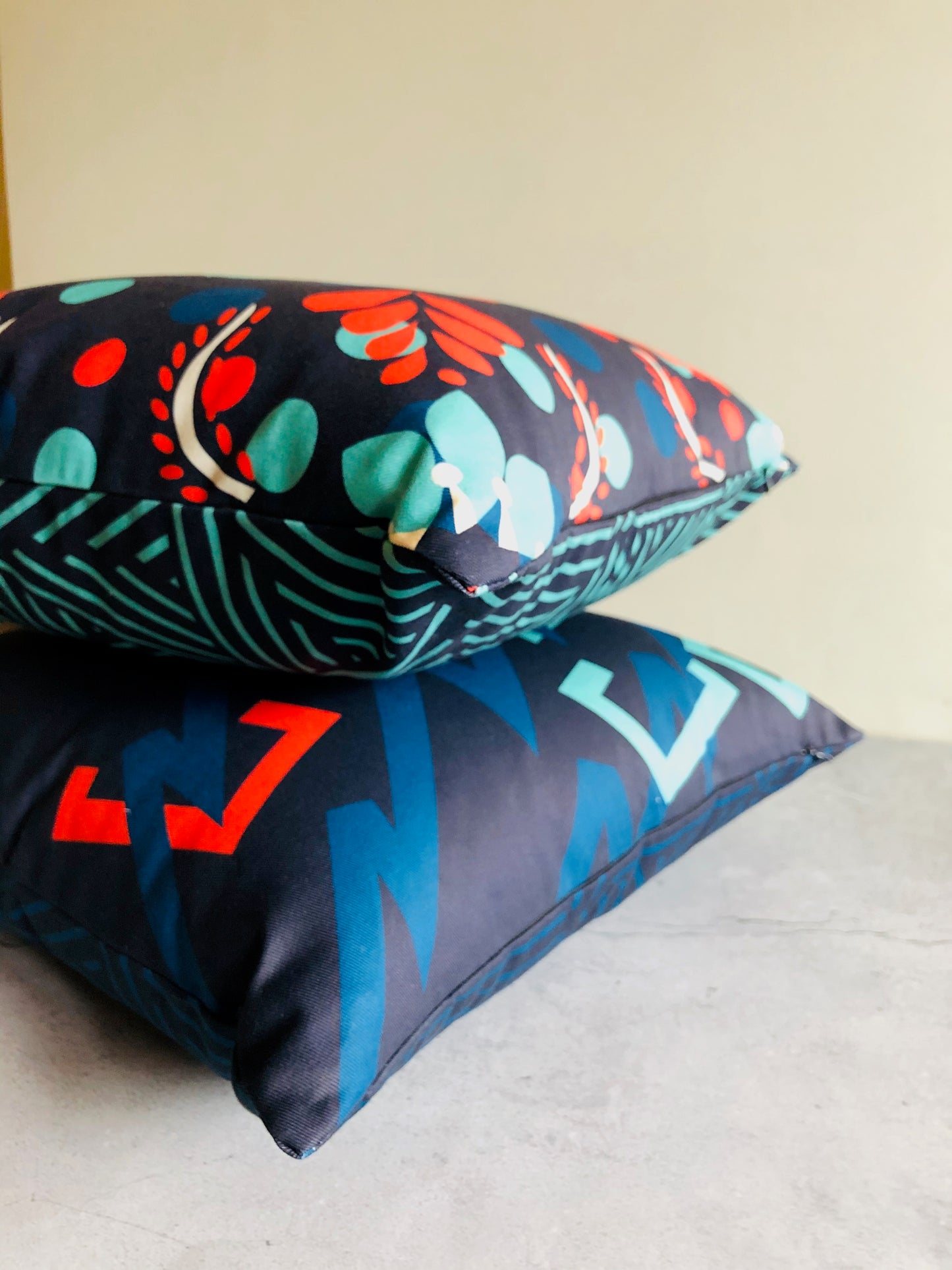 The Sommelier Erin - Cotton Printed Cushion in Folk Design