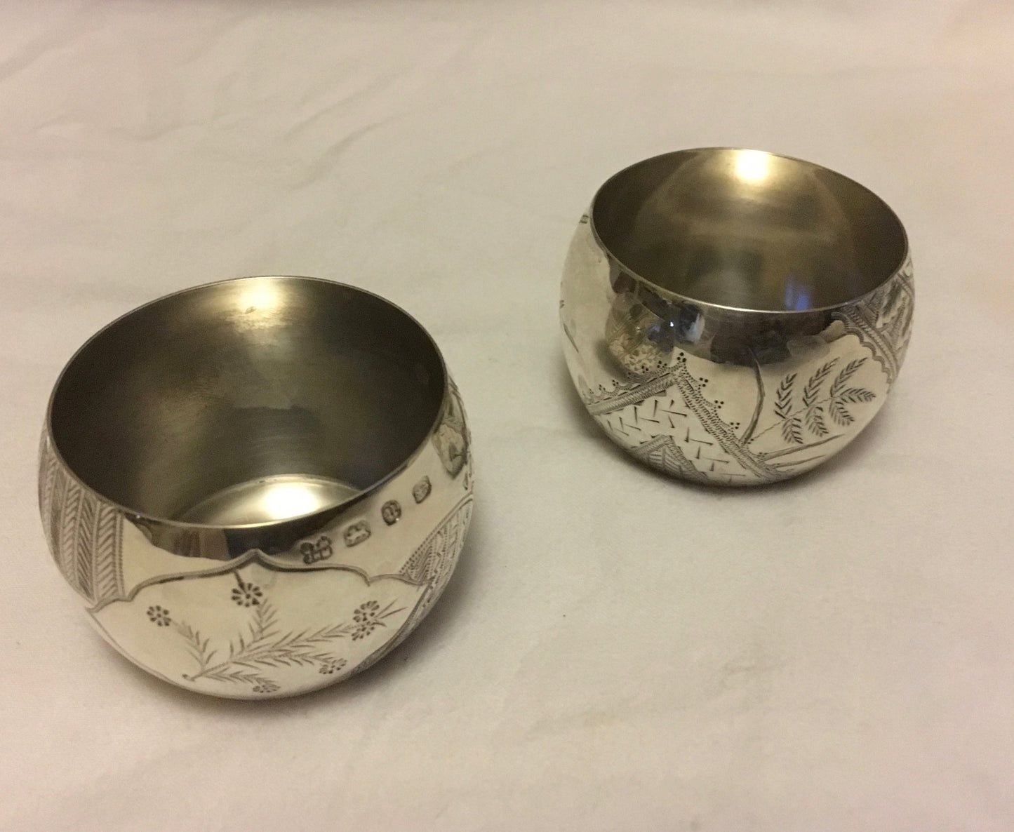 Master Nyle - Pair of Hunkin & Heath Silver Saltcellars